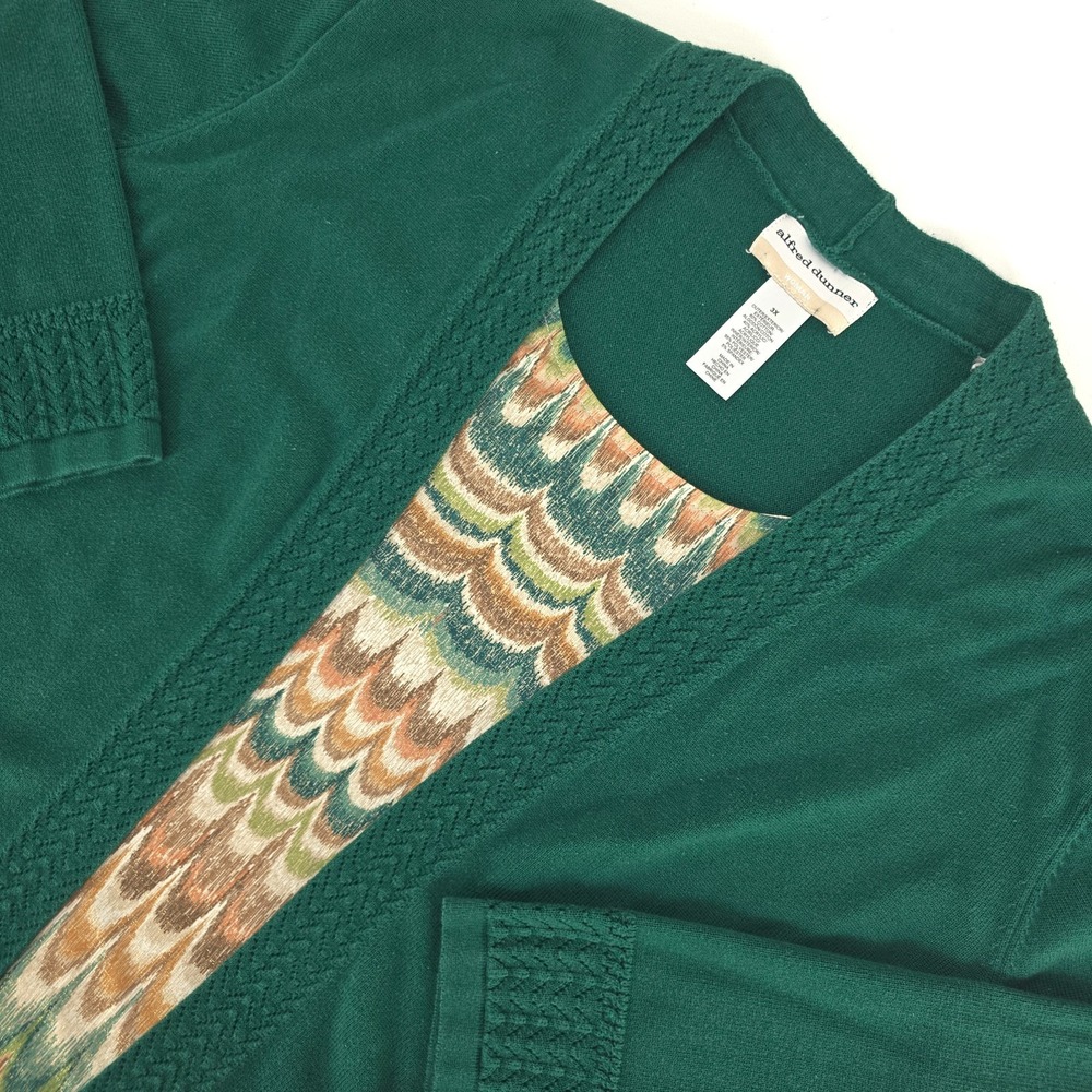 Alfred‎ Dunner Emerald Isle Biadere Sweater Womens 3X Cottagecore Southwestern